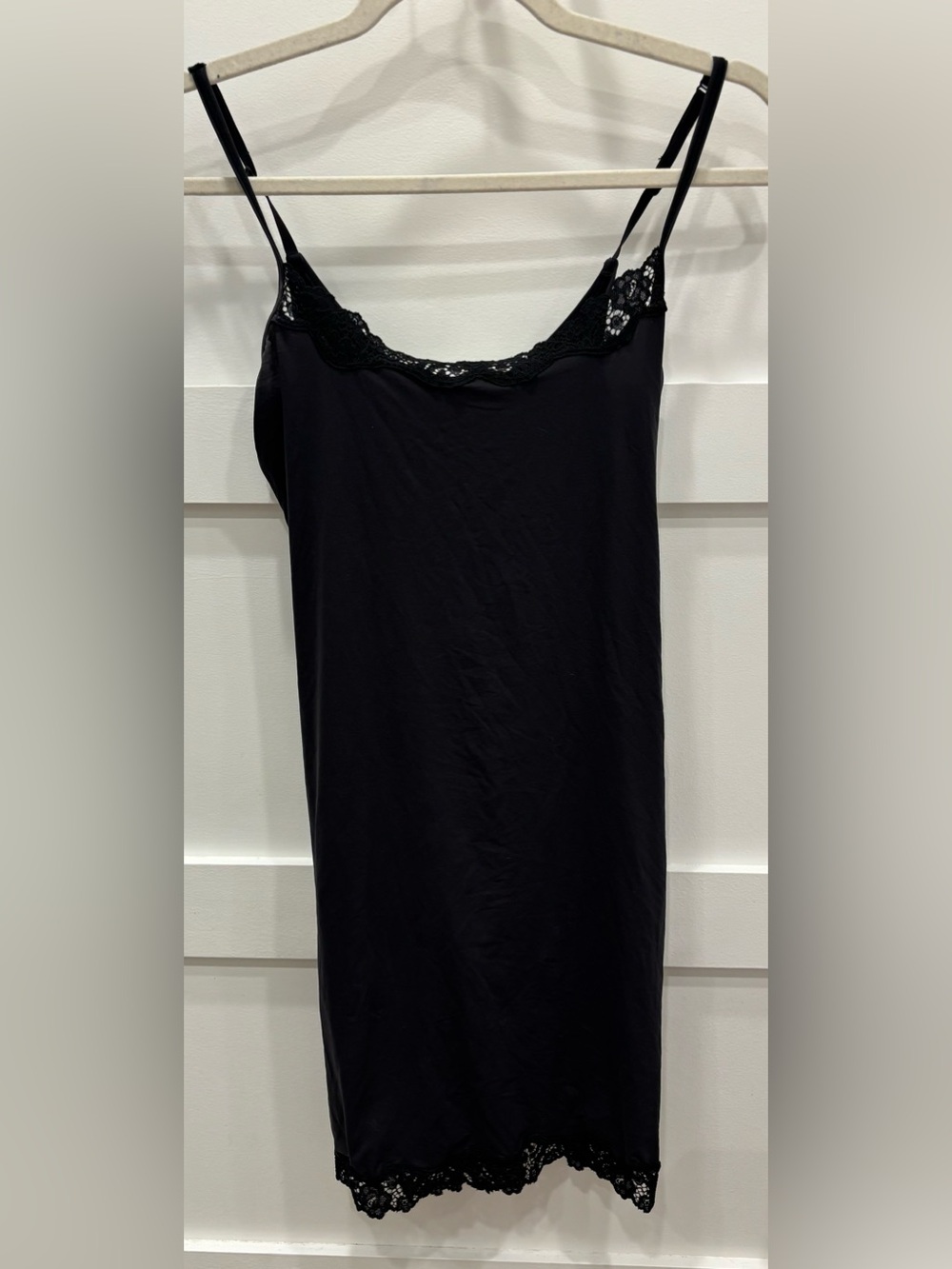 SKIMS Black Lace-Trim Slip